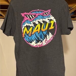 Maui and Sons Charcoal Tee with Vibrant Logo